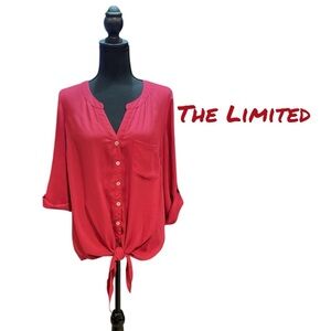 THE LIMITED DEEP WINE RED BUTTON BLOUSE IN SIZE MEDIUM GENTLY WORN